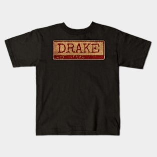 Aliska text red gold retro Drake Kids T-Shirt
